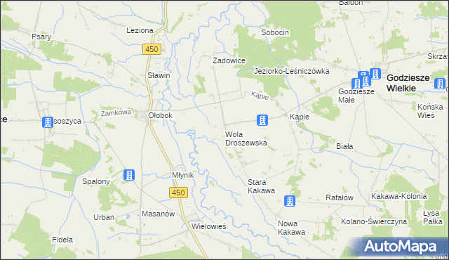 mapa Wola Droszewska, Wola Droszewska na mapie Targeo