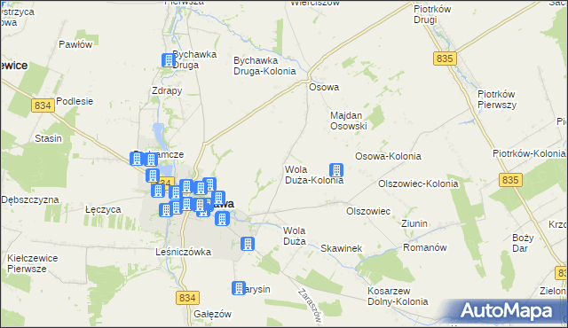 mapa Wola Duża-Kolonia, Wola Duża-Kolonia na mapie Targeo