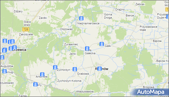 mapa Wola Gałecka, Wola Gałecka na mapie Targeo
