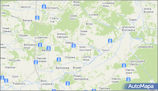 mapa Wola Goryńska, Wola Goryńska na mapie Targeo