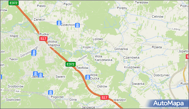 mapa Wola Karczewska, Wola Karczewska na mapie Targeo