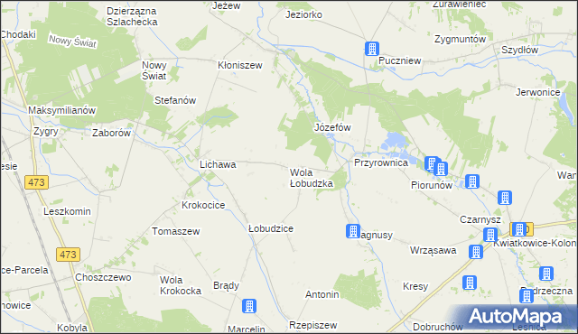 mapa Wola Łobudzka, Wola Łobudzka na mapie Targeo