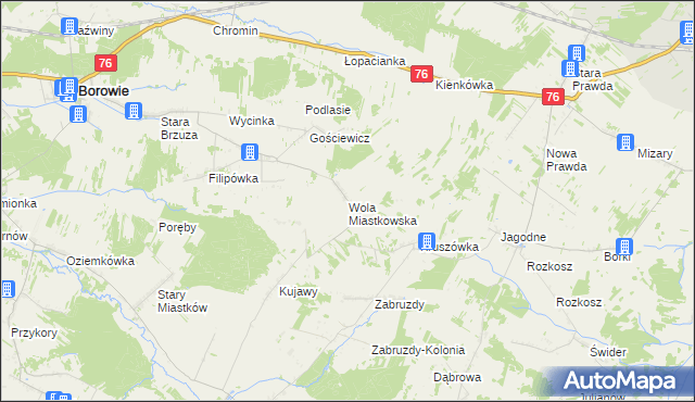 mapa Wola Miastkowska, Wola Miastkowska na mapie Targeo