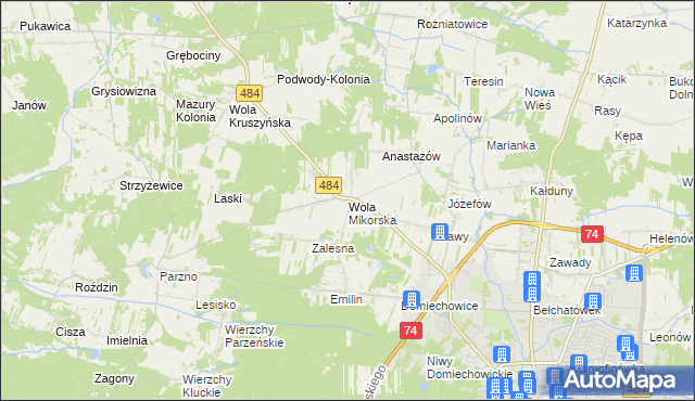mapa Wola Mikorska, Wola Mikorska na mapie Targeo