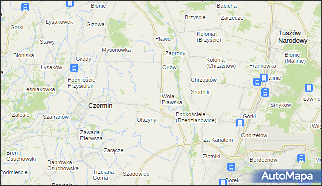 mapa Wola Pławska, Wola Pławska na mapie Targeo