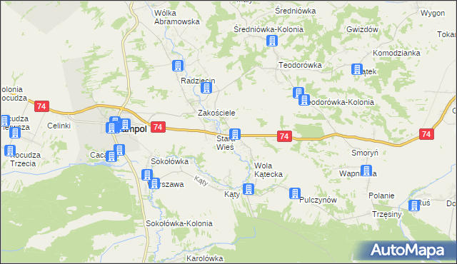 mapa Wola Radzięcka, Wola Radzięcka na mapie Targeo