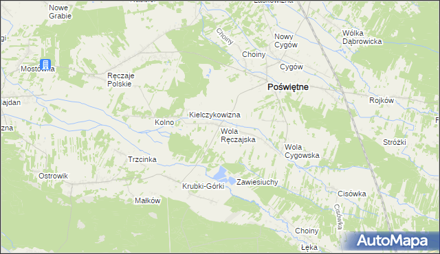 mapa Wola Ręczajska, Wola Ręczajska na mapie Targeo