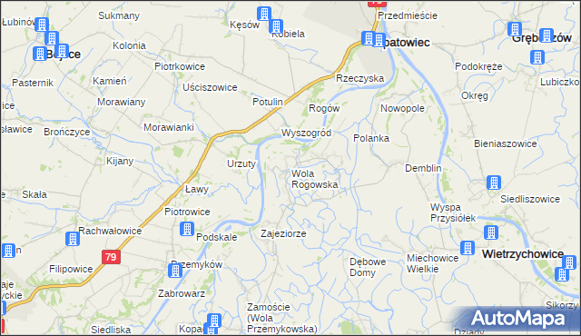 mapa Wola Rogowska, Wola Rogowska na mapie Targeo