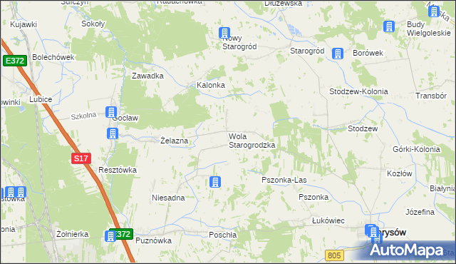 mapa Wola Starogrodzka, Wola Starogrodzka na mapie Targeo