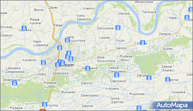 mapa Wola Szczucińska, Wola Szczucińska na mapie Targeo