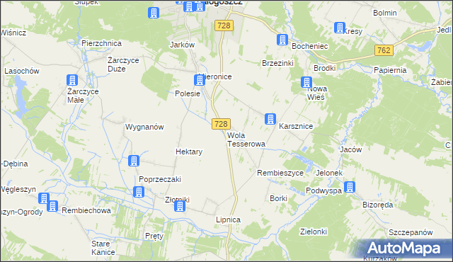 mapa Wola Tesserowa, Wola Tesserowa na mapie Targeo