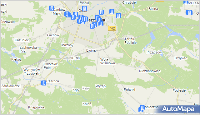 mapa Wola Wiśniowa, Wola Wiśniowa na mapie Targeo