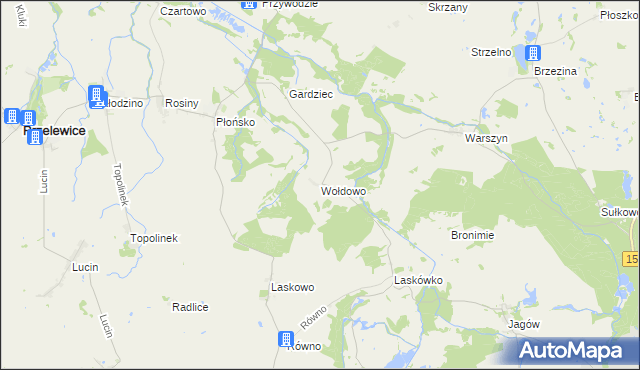 mapa Wołdowo, Wołdowo na mapie Targeo