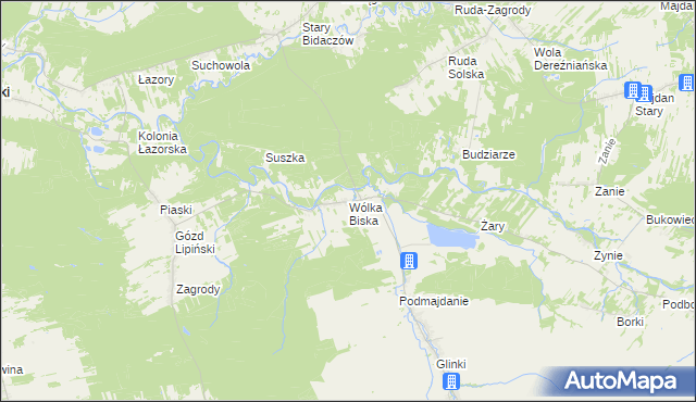 mapa Wólka Biska, Wólka Biska na mapie Targeo