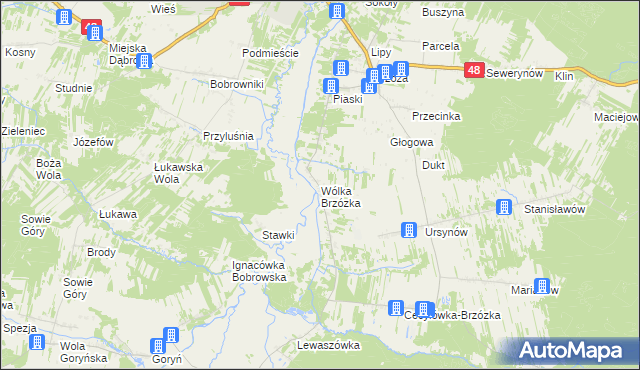 mapa Wólka Brzózka, Wólka Brzózka na mapie Targeo