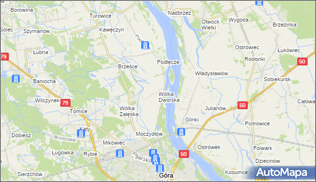 mapa Wólka Dworska, Wólka Dworska na mapie Targeo