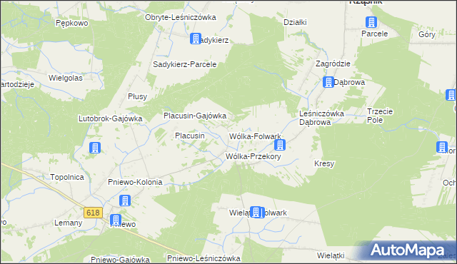 mapa Wólka-Folwark gmina Rząśnik, Wólka-Folwark gmina Rząśnik na mapie Targeo