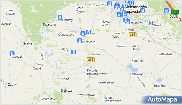 mapa Wólka gmina Aleksandrów Kujawski, Wólka gmina Aleksandrów Kujawski na mapie Targeo