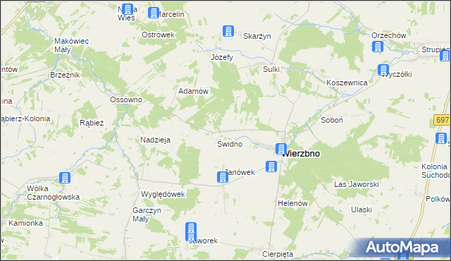 mapa Wólka gmina Wierzbno, Wólka gmina Wierzbno na mapie Targeo