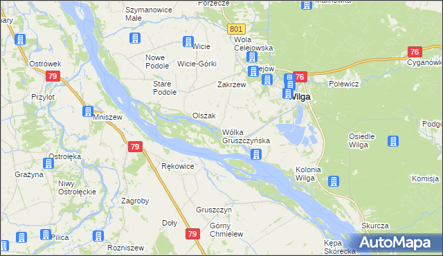 mapa Wólka Gruszczyńska, Wólka Gruszczyńska na mapie Targeo