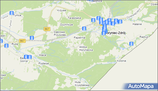 mapa Wólka Horyniecka, Wólka Horyniecka na mapie Targeo