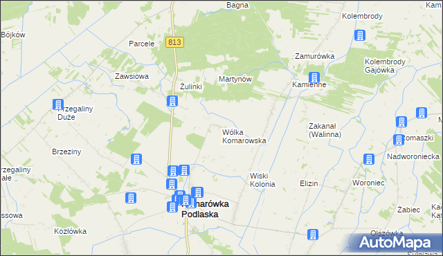 mapa Wólka Komarowska, Wólka Komarowska na mapie Targeo