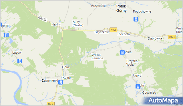 mapa Wólka Łamana, Wólka Łamana na mapie Targeo