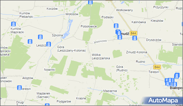 mapa Wólka Leszczańska, Wólka Leszczańska na mapie Targeo