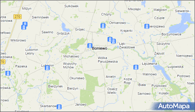 mapa Wólka Paruszewska, Wólka Paruszewska na mapie Targeo