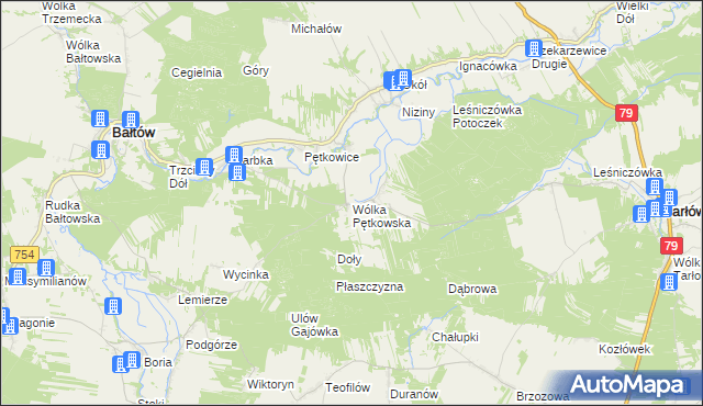 mapa Wólka Pętkowska, Wólka Pętkowska na mapie Targeo