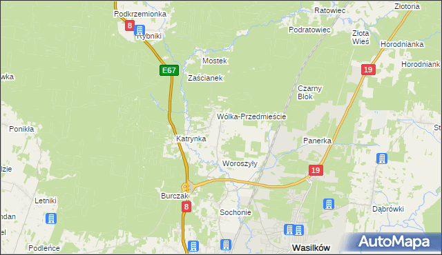 mapa Wólka Poduchowna, Wólka Poduchowna na mapie Targeo