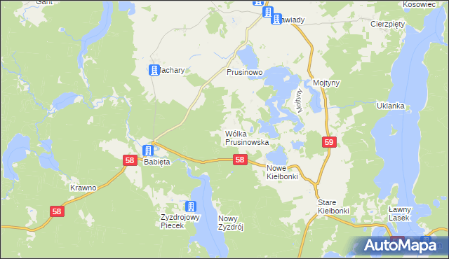 mapa Wólka Prusinowska, Wólka Prusinowska na mapie Targeo