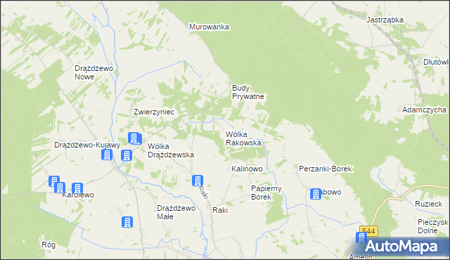 mapa Wólka Rakowska, Wólka Rakowska na mapie Targeo