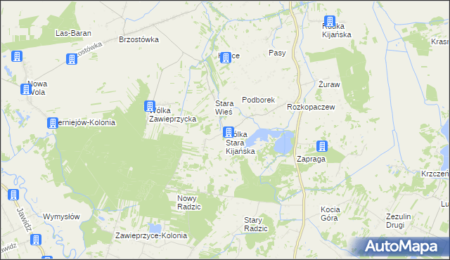 mapa Wólka Stara Kijańska, Wólka Stara Kijańska na mapie Targeo