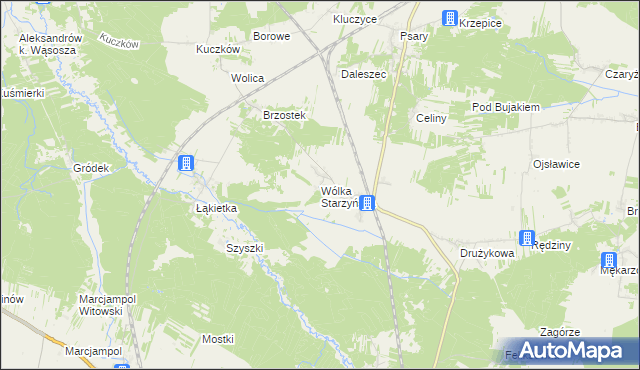 mapa Wólka Starzyńska, Wólka Starzyńska na mapie Targeo