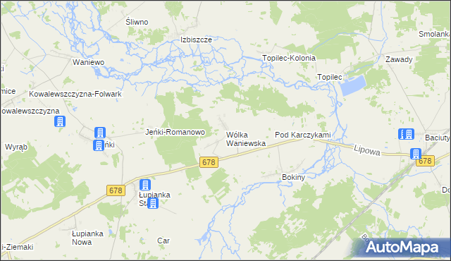 mapa Wólka Waniewska, Wólka Waniewska na mapie Targeo