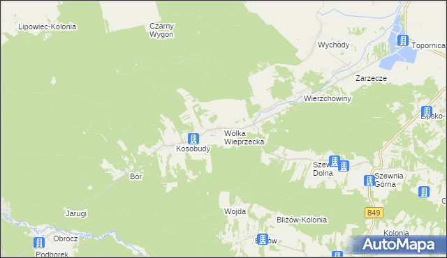 mapa Wólka Wieprzecka, Wólka Wieprzecka na mapie Targeo