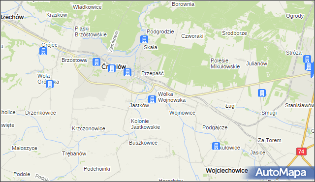mapa Wólka Wojnowska, Wólka Wojnowska na mapie Targeo