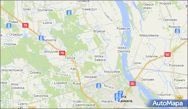 mapa Wólka Załęska gmina Góra Kalwaria, Wólka Załęska gmina Góra Kalwaria na mapie Targeo