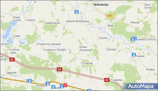 mapa Wólka Żukowska, Wólka Żukowska na mapie Targeo