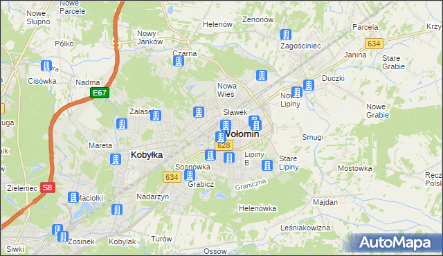 mapa Wołomin, Wołomin na mapie Targeo