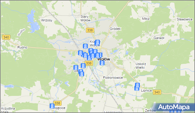 mapa Wołów, Wołów na mapie Targeo