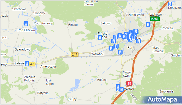 mapa Wolwark, Wolwark na mapie Targeo