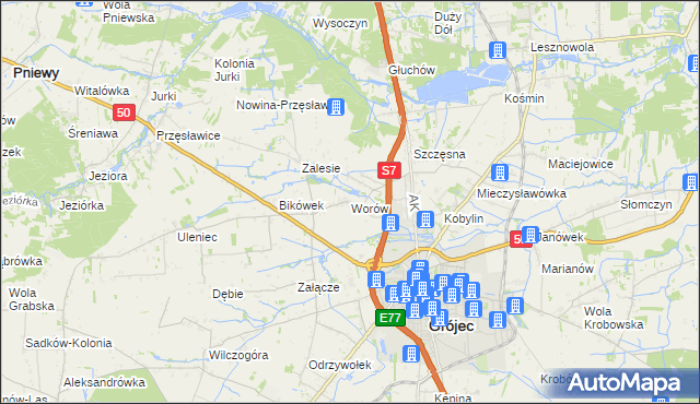 mapa Worów, Worów na mapie Targeo