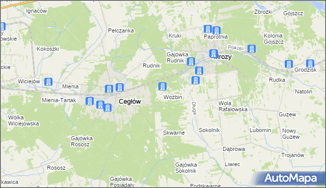 mapa Woźbin, Woźbin na mapie Targeo