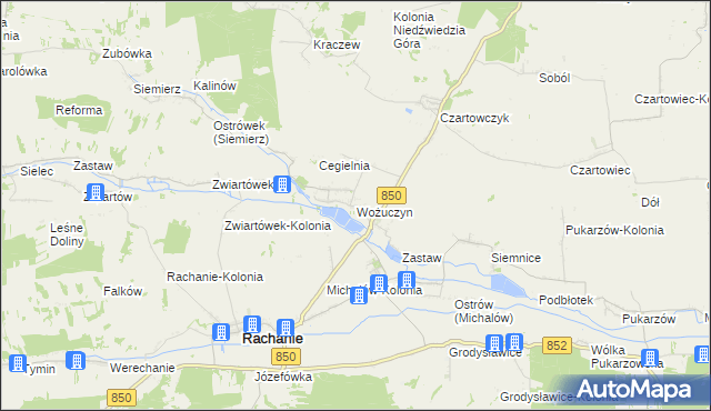 mapa Wożuczyn, Wożuczyn na mapie Targeo