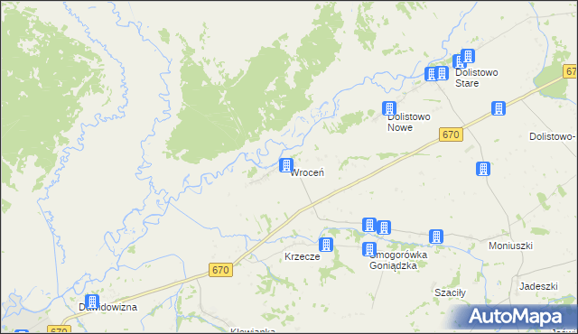 mapa Wroceń, Wroceń na mapie Targeo