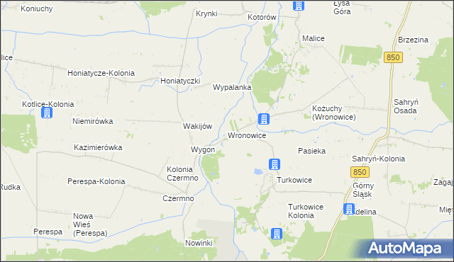mapa Wronowice gmina Werbkowice, Wronowice gmina Werbkowice na mapie Targeo