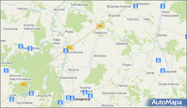 mapa Wrońsko, Wrońsko na mapie Targeo