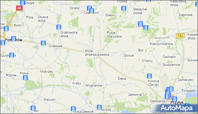 mapa Wrzeszczów, Wrzeszczów na mapie Targeo